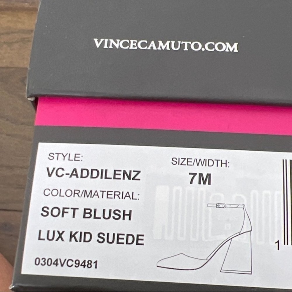 VINCE CAMUTO Addilenz Suede Heel Blush (Pale Pink) Sz 7 NIB - Picture 8 of 8